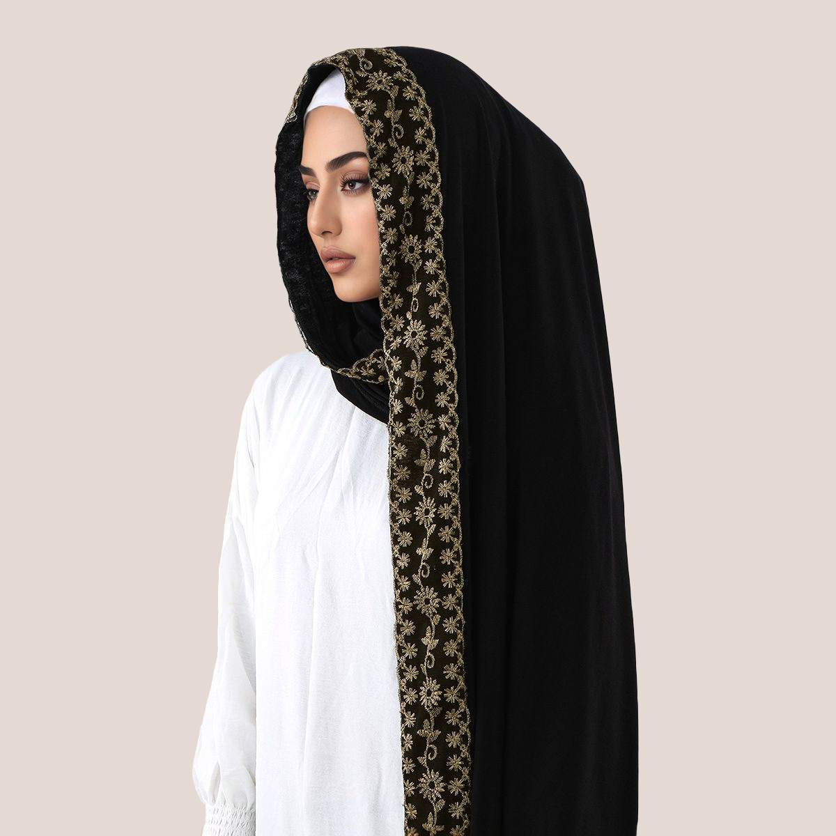 Lace Embroidery Cotton Jersey  - огляд і ціна Head Wrap Turban