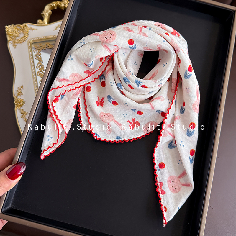 Cotton Linen Square Scarf  58  - огляд і ціна Ascot Neck Scarf