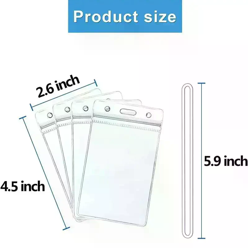 10 Pcs Clear Plastic ID Badge  - огляд і ціна Lanyard Badge Holder