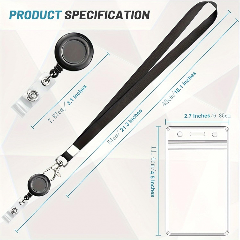 4PCS Lanyard Black Retractable - огляд і ціна Lanyard Badge Holder
