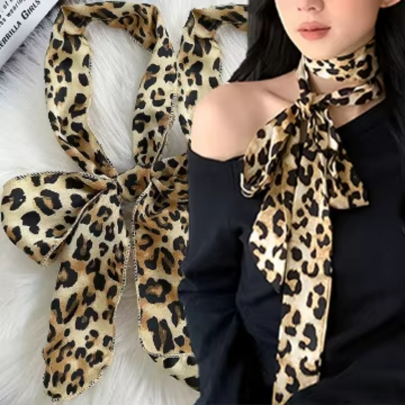 Leopard Print Scarf Retro Polk - огляд і ціна Silk Tie Striped