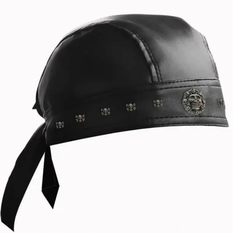 PU Leather Black Biker Adjusta - огляд і ціна Bandana Doo Rag