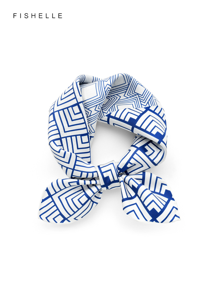 Geometric printed real silk tw - огляд і ціна Face Scarf Mask