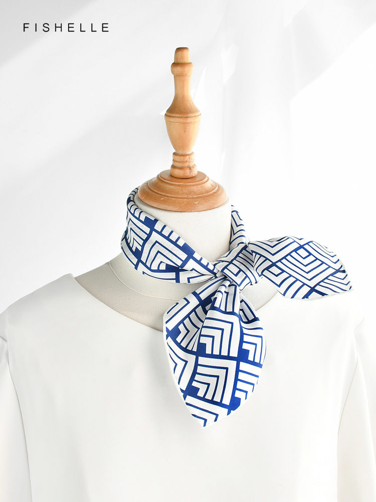 Geometric printed real silk tw - огляд і ціна Face Scarf Mask