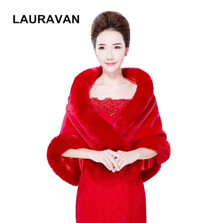 Red Bridal Wraps Winter Faux F - огляд і ціна Stole Wedding Shawl